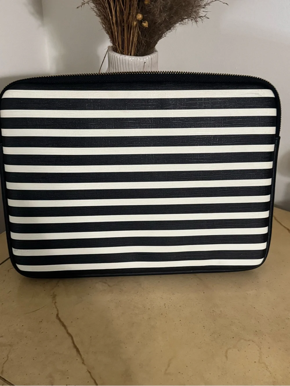kate spade Black and White Striped Laptop Case